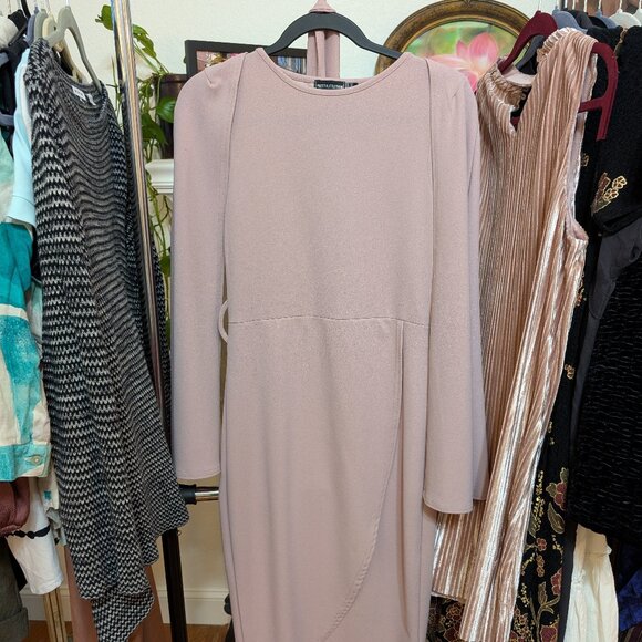 PrettyLittleThing Midi Dress Size 8 Dusty Pink - Picture 1 of 3